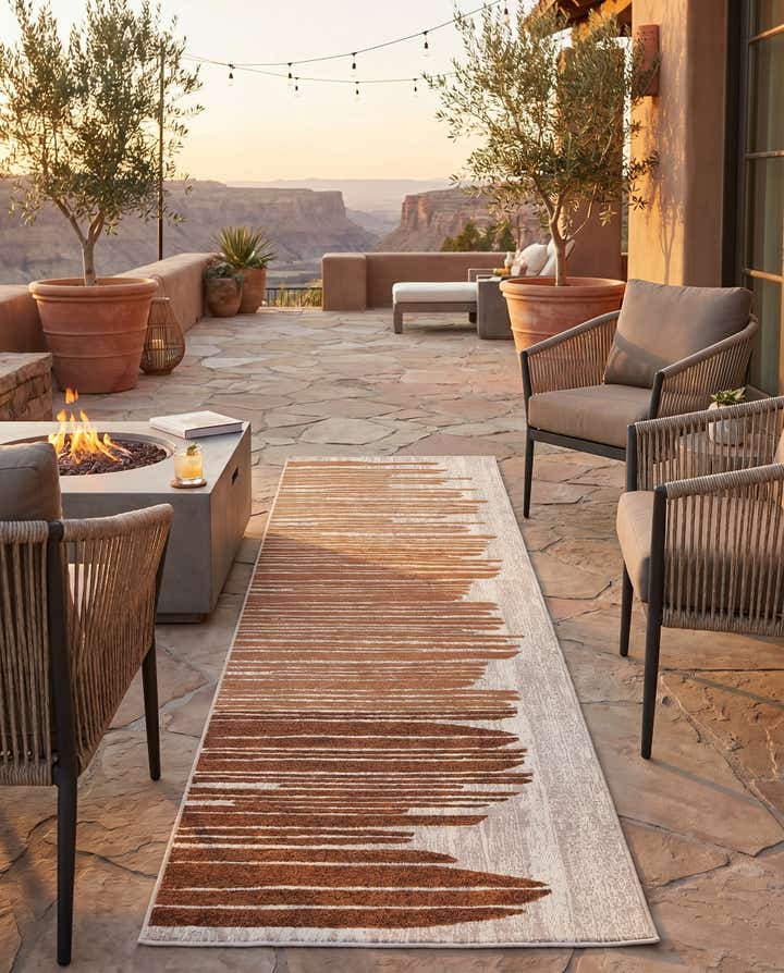 2' 7 x 10' Easy-Clean Modern Indoor / Outdoor Runner Rug