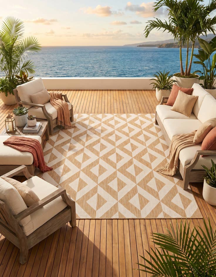 Detail image of 7' 10 x 10' Easy-Clean Jill Zarin Napa Indoor / Outdoor Rug