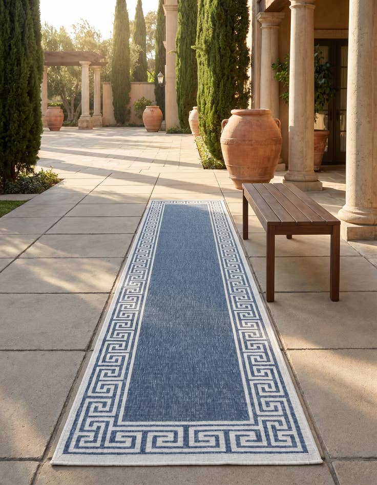 Detail image of 2' x 8' Easy-Clean Coastal Indoor / Outdoor Runner Rug