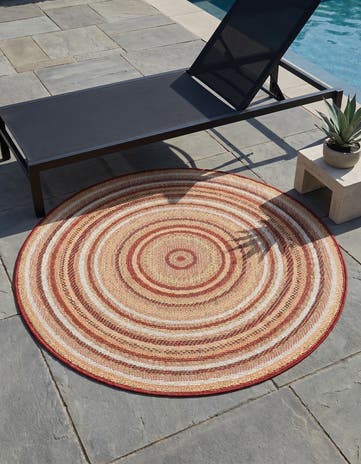 4' x 4' Easy-Clean Baja Indoor / Outdoor Round Rug