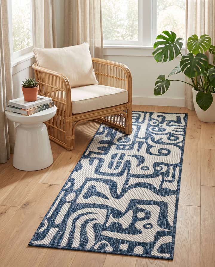 2' x 5' 3 Easy-Clean Modern Indoor / Outdoor Runner Rug