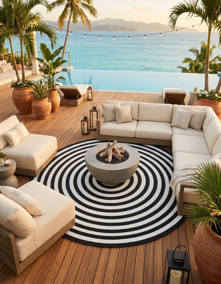 Detail image of 10' x 10' Easy-Clean Eco Verse Washable Indoor / Outdoor Round Rug