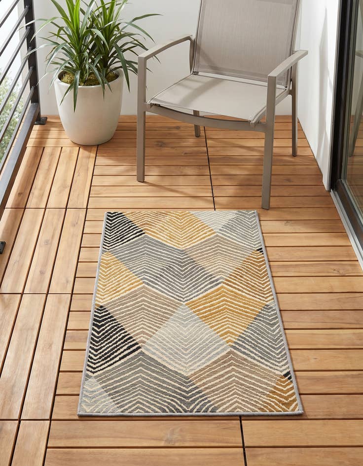Detail image of 2' x 3' Easy-Clean Modern Indoor / Outdoor Rug