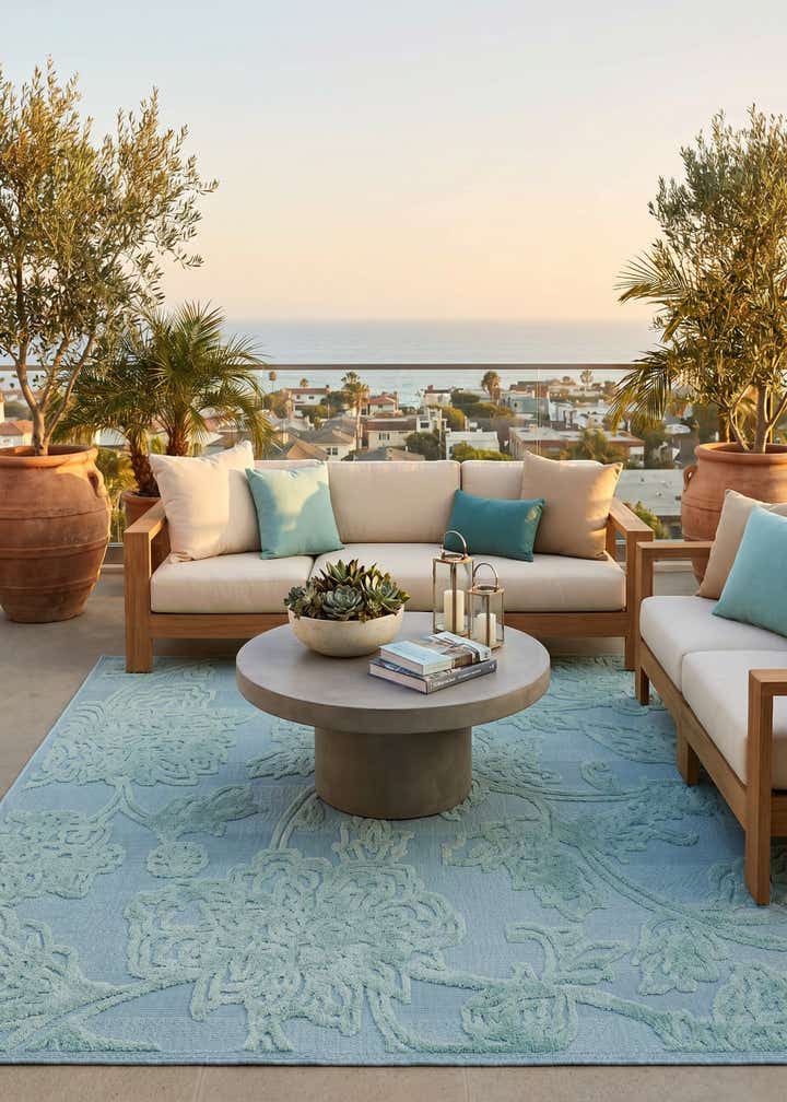 7' 10 x 7' 10 Easy-Clean Aruba Indoor / Outdoor Square Rug