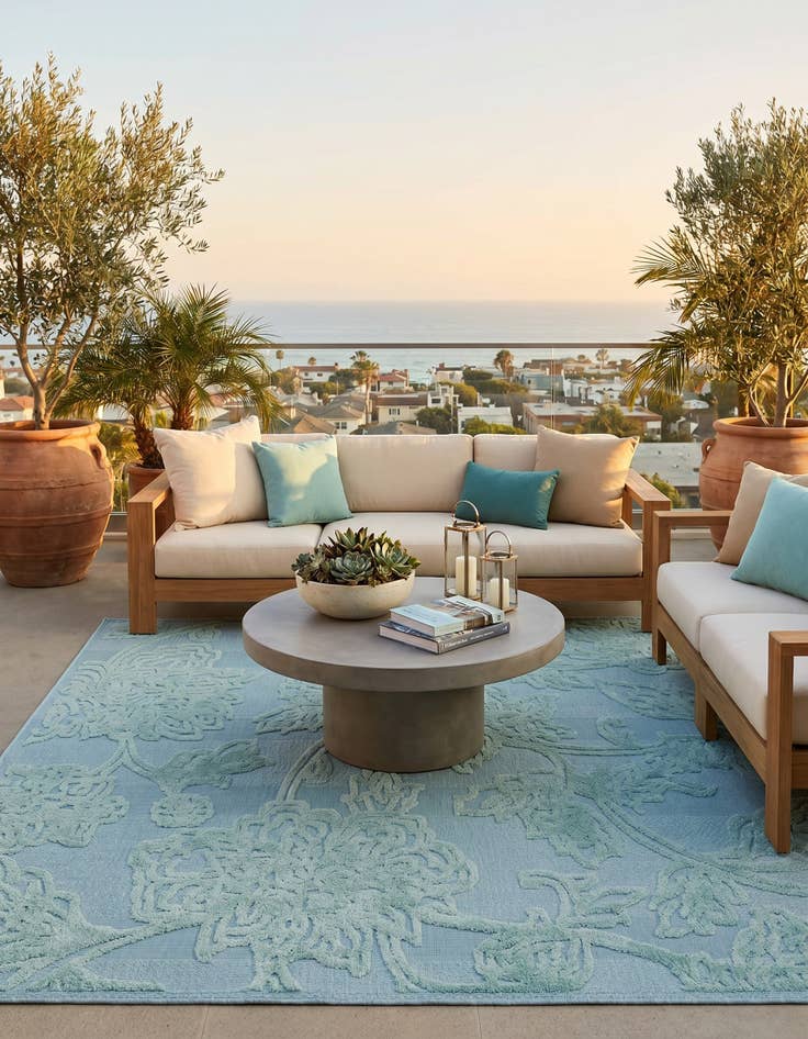 Detail image of 7' 10 x 7' 10 Easy-Clean Aruba Indoor / Outdoor Square Rug