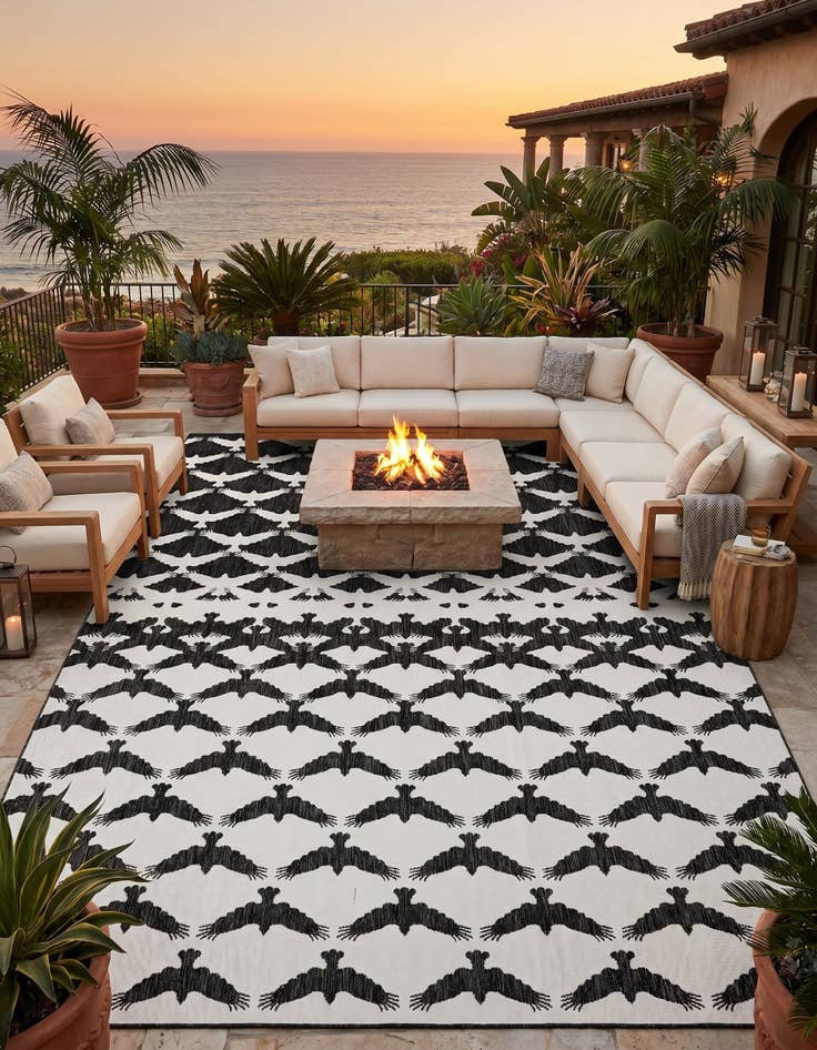 Detail image of 10' x 14' Easy-Clean Modern Indoor / Outdoor Rug
