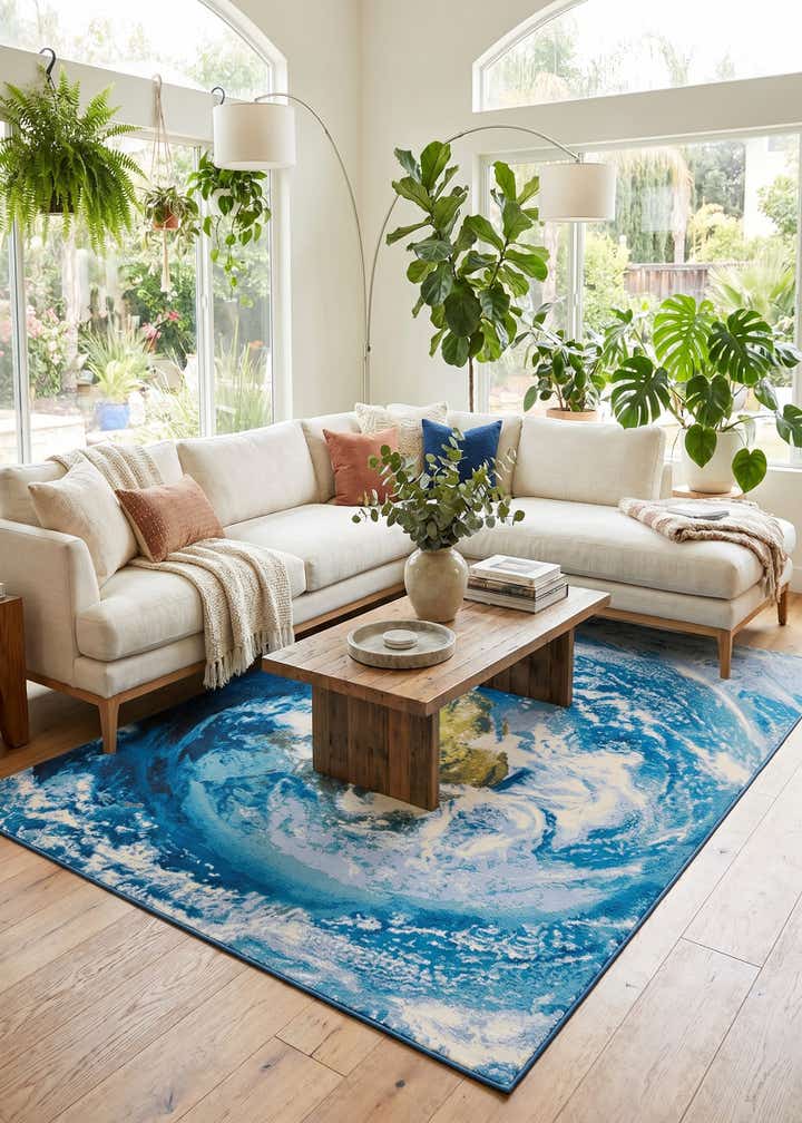 9' x 12' Easy-Clean Modern Indoor / Outdoor Rug