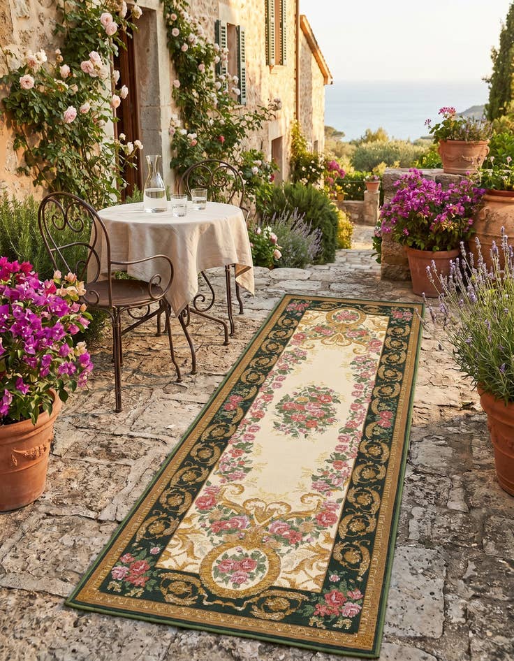 Detail image of 2' x 6' Easy-Clean Traditional Indoor / Outdoor Runner Rug