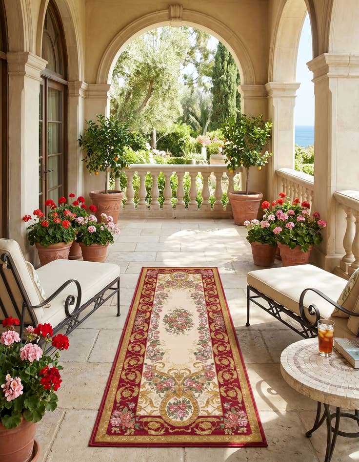 Detail image of 2' x 6' Easy-Clean Traditional Indoor / Outdoor Runner Rug
