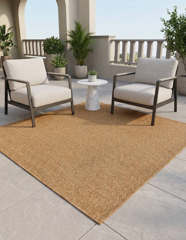 Detail image of 6' x 6' Easy-Clean Modern Indoor / Outdoor Square Rug