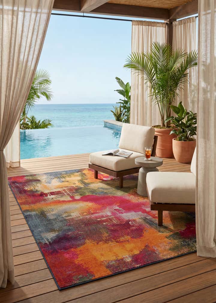 5' 3 x 8' Easy-Clean Modern Indoor / Outdoor Rug