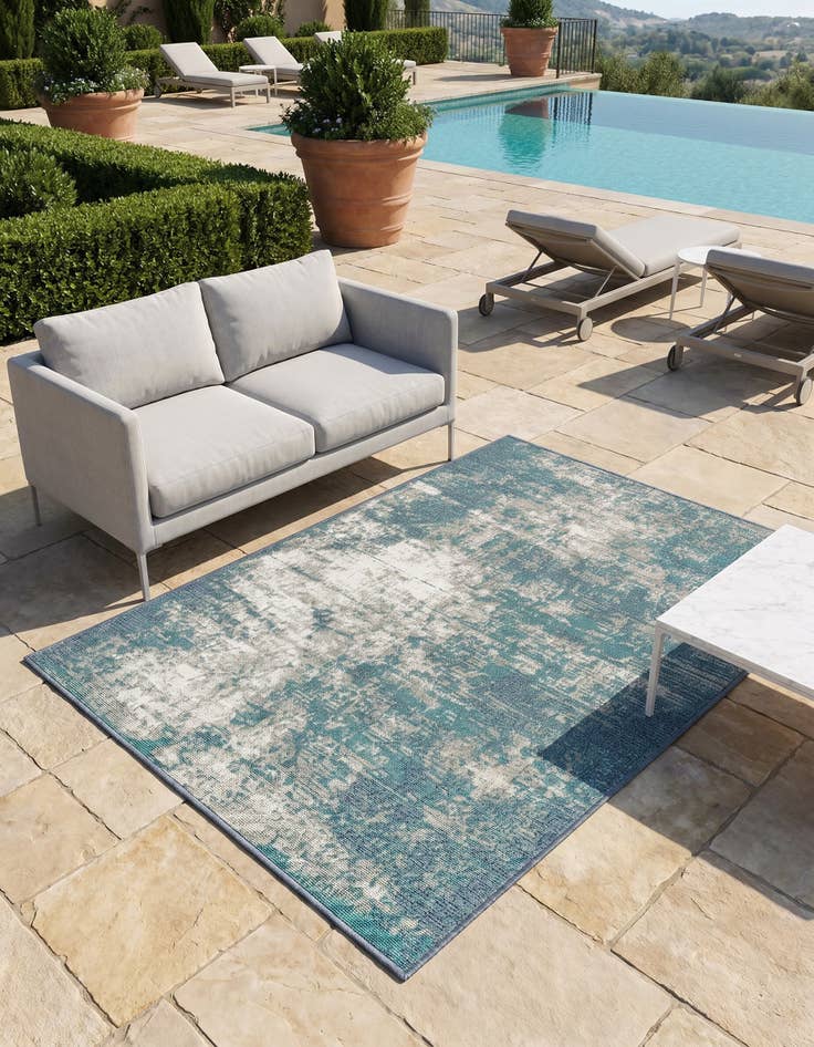Detail image of 4' x 6' Easy-Clean Coastal Indoor / Outdoor Rug