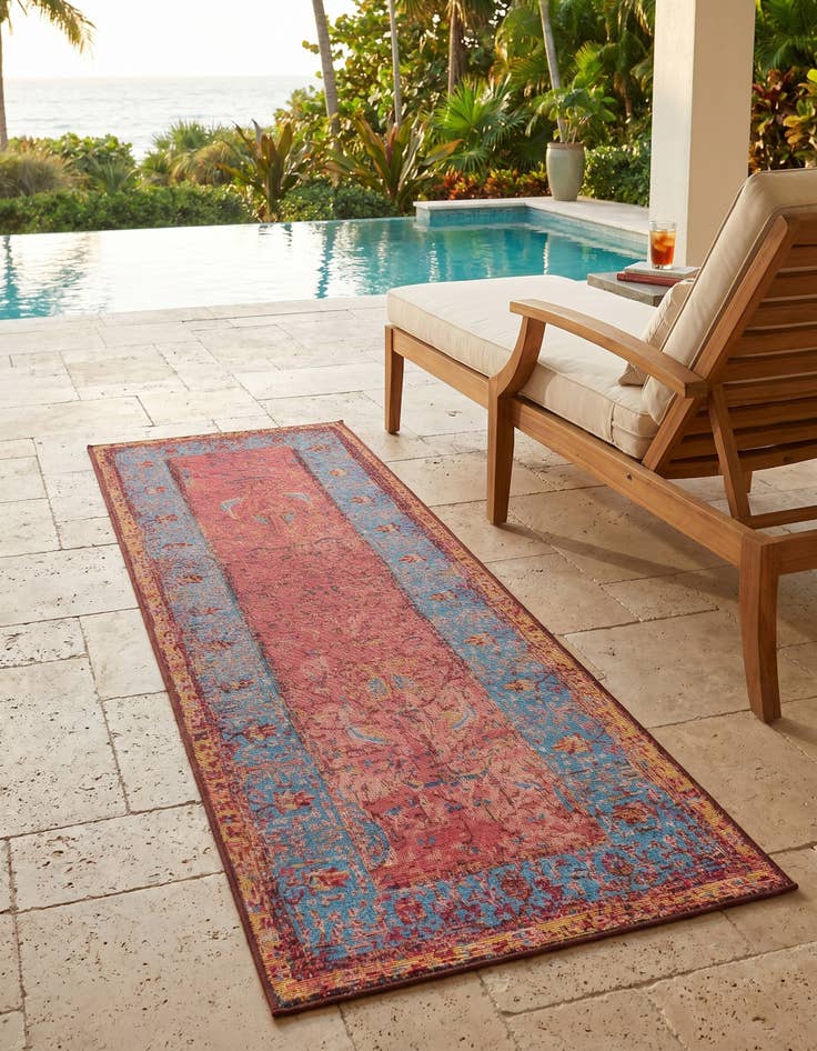 Detail image of 2' x 6' 1 Easy-Clean Traditional Indoor / Outdoor Runner Rug