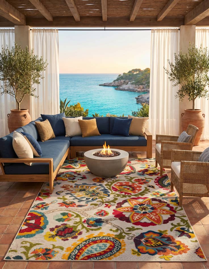 Detail image of 5' 3 x 8' Easy-Clean Casablanca Indoor / Outdoor Rug