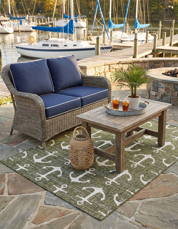 Detail image of 4' x 6' Easy-Clean Coastal Indoor / Outdoor Rug