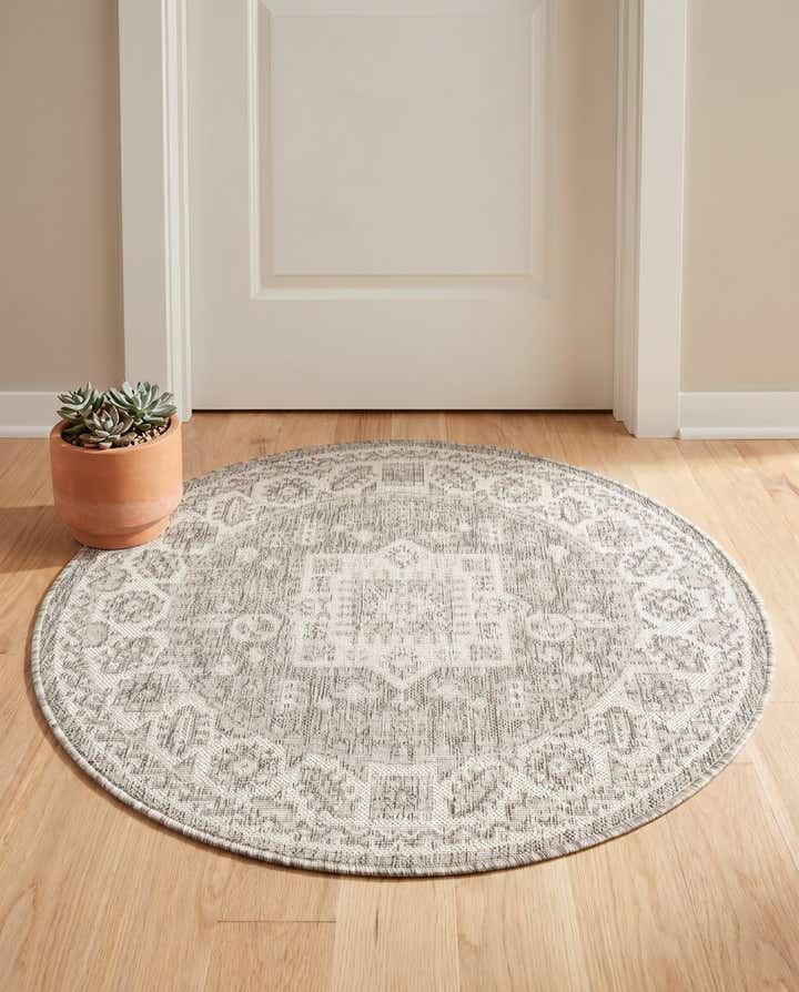 95cm x 95cm Facile à nettoyer Aztec Tapis Intérieur / Extérieur Rond