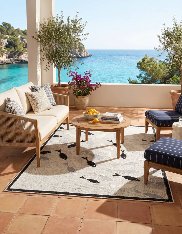 Detail image of 5' 3 x 7' 7 Easy-Clean Indoor / Outdoor Rug