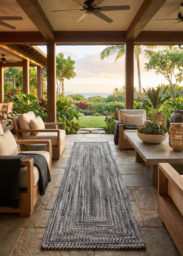 2' 7 x 10' Easy-Clean Eco Verse Washable Indoor / Outdoor Runner Rug