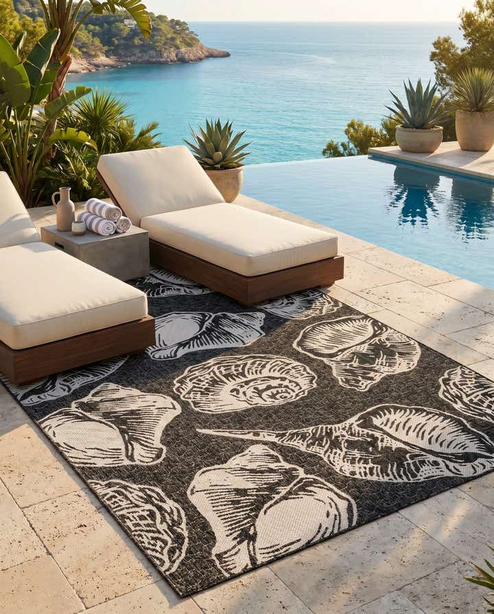 6' x 9' Easy-Clean Coastal Indoor / Outdoor Rug