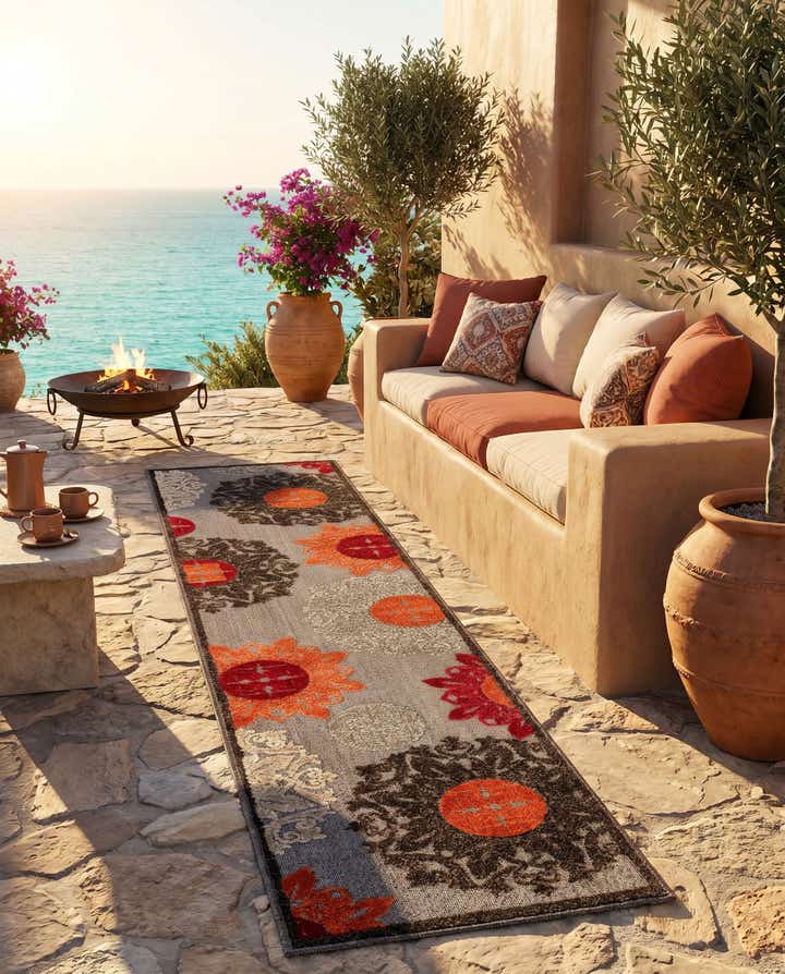 2' x 8' Easy-Clean Modern Indoor / Outdoor Runner Rug