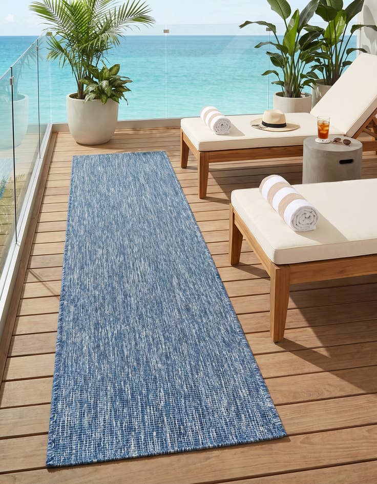 Detail image of 2' 7 x 12' Easy-Clean Solid Indoor / Outdoor Runner Rug