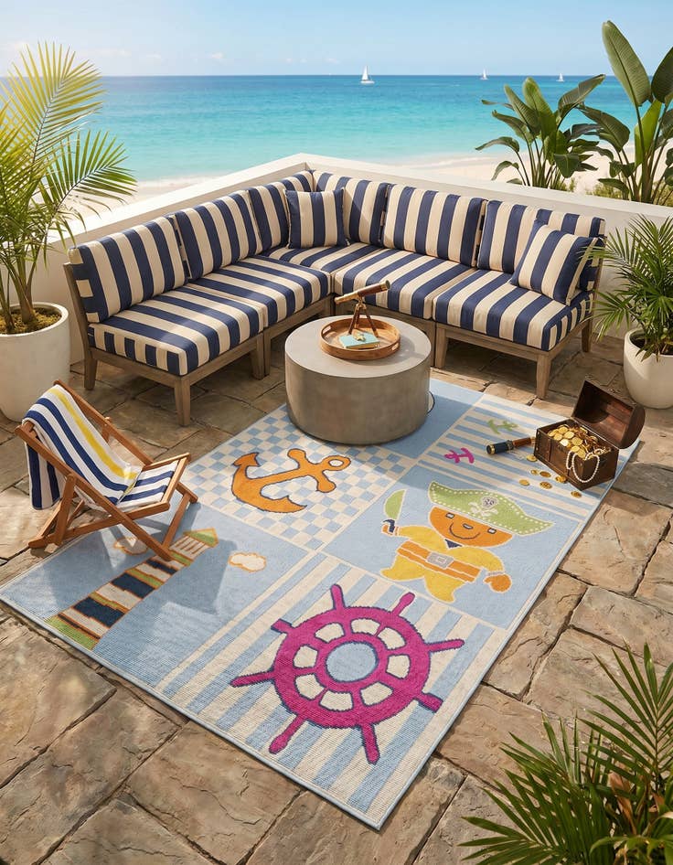 Detail image of 5' 3 x 7' 7 Easy-Clean Indoor / Outdoor Rug