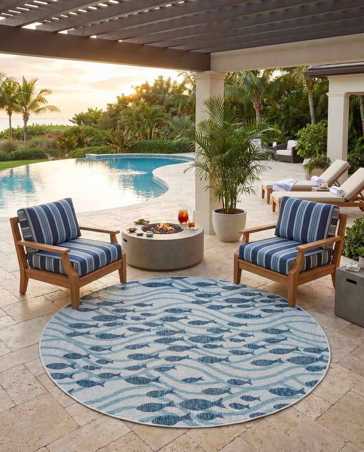 185cm x 185cm Fácil de limpiar Coastal Alfombra Comprar todos los estilos redondo