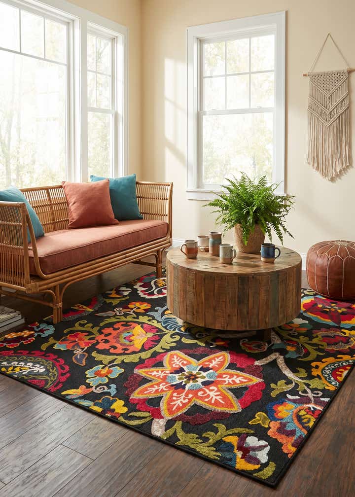 7' 10 x 7' 10 Easy-Clean Casablanca Indoor / Outdoor Square Rug