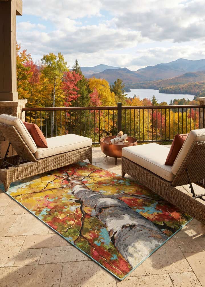 4' 1 x 6' 1 Easy-Clean Botanical Indoor / Outdoor Rug