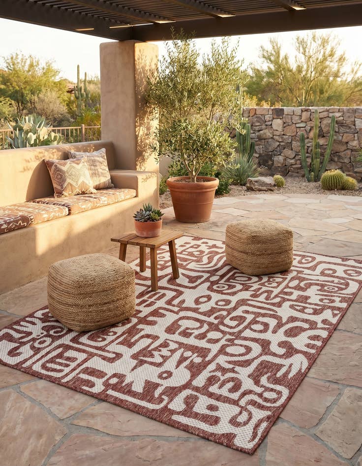 Detail image of 4' x 6' Easy-Clean Modern Indoor / Outdoor Rug