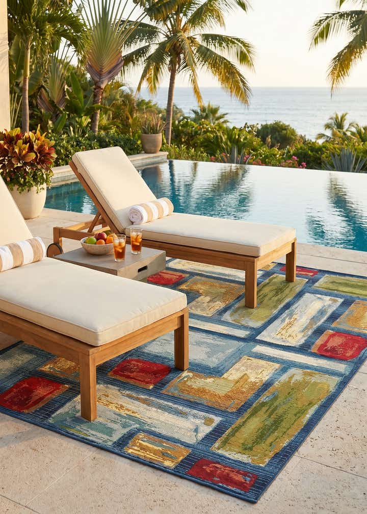 4' x 6' Easy-Clean Modern Indoor / Outdoor Rug