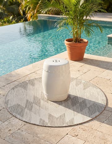 3' x 3' Easy-Clean Modern Indoor / Outdoor Round Rug