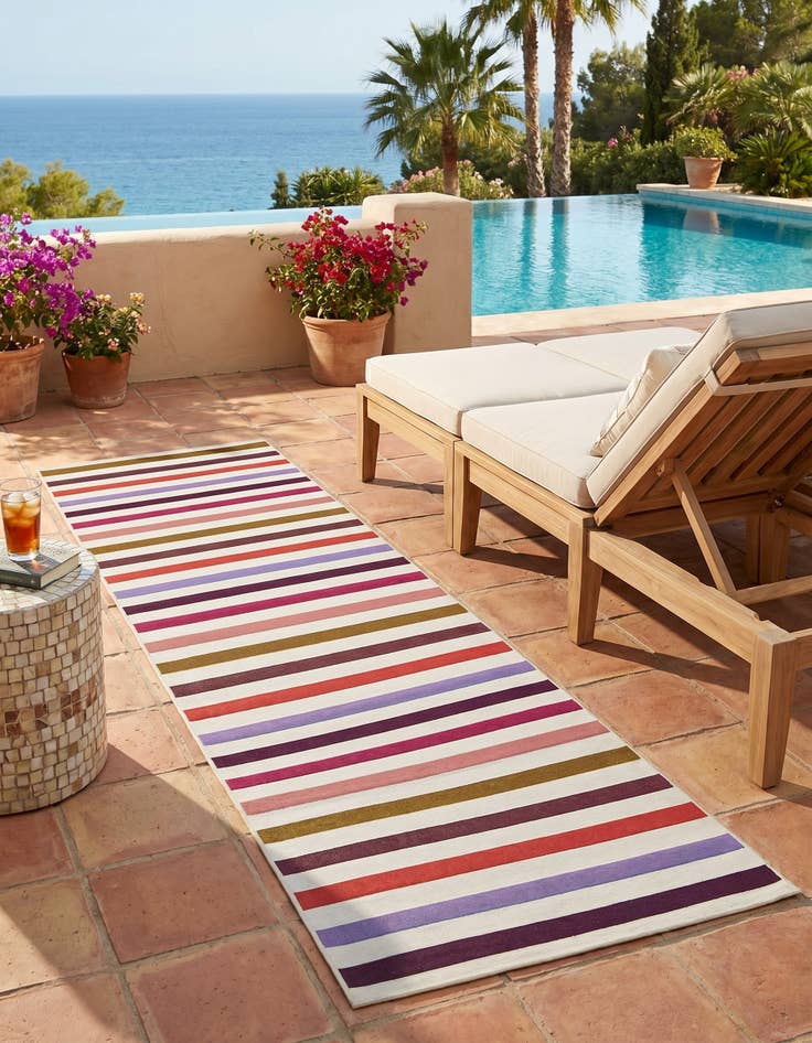 Detail image of 2' 7 x 10' Easy-Clean Ribbon Indoor / Outdoor Runner Rug