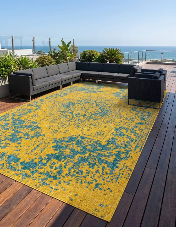Detail image of 9' x 12' Easy-Clean Jill Zarin Dubai Indoor / Outdoor Rug