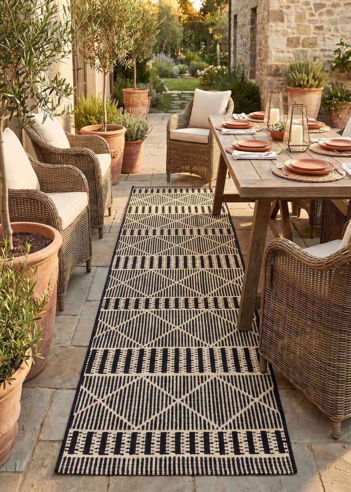 2' x 8' Easy-Clean Lattice Indoor / Outdoor Runner Rug
