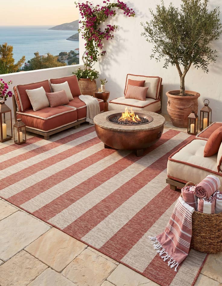 Detail image of 10' x 14' Easy-Clean Ribbon Indoor / Outdoor Rug
