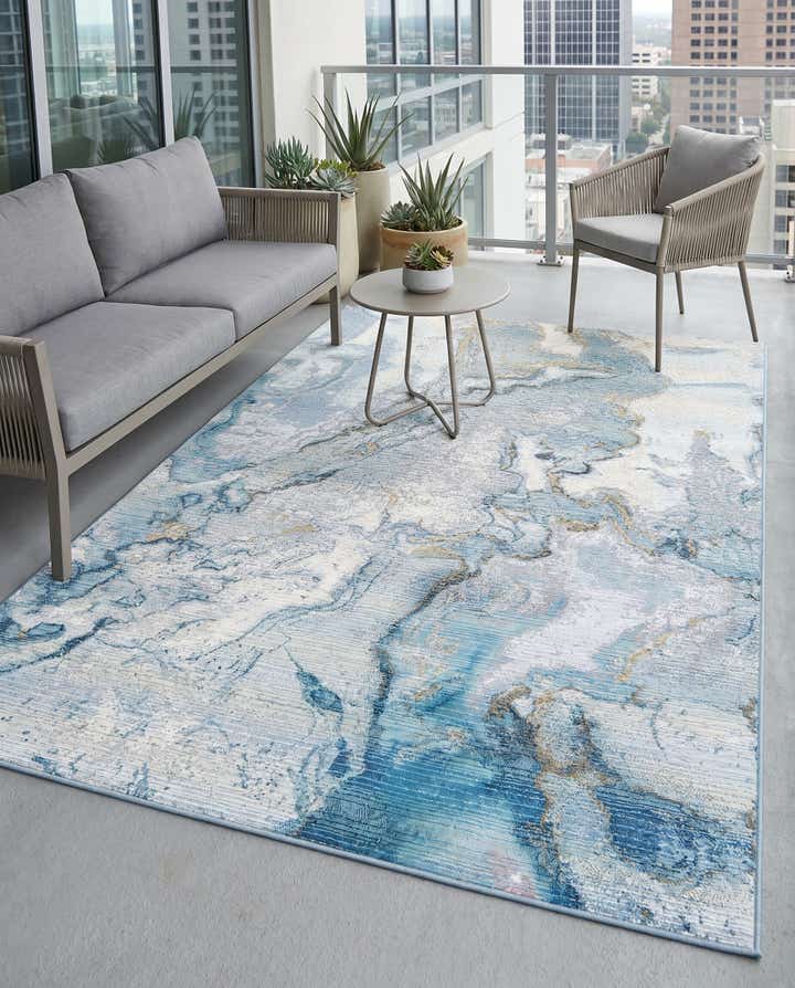 5' 3 x 7' Easy-Clean Modern Indoor / Outdoor Rug