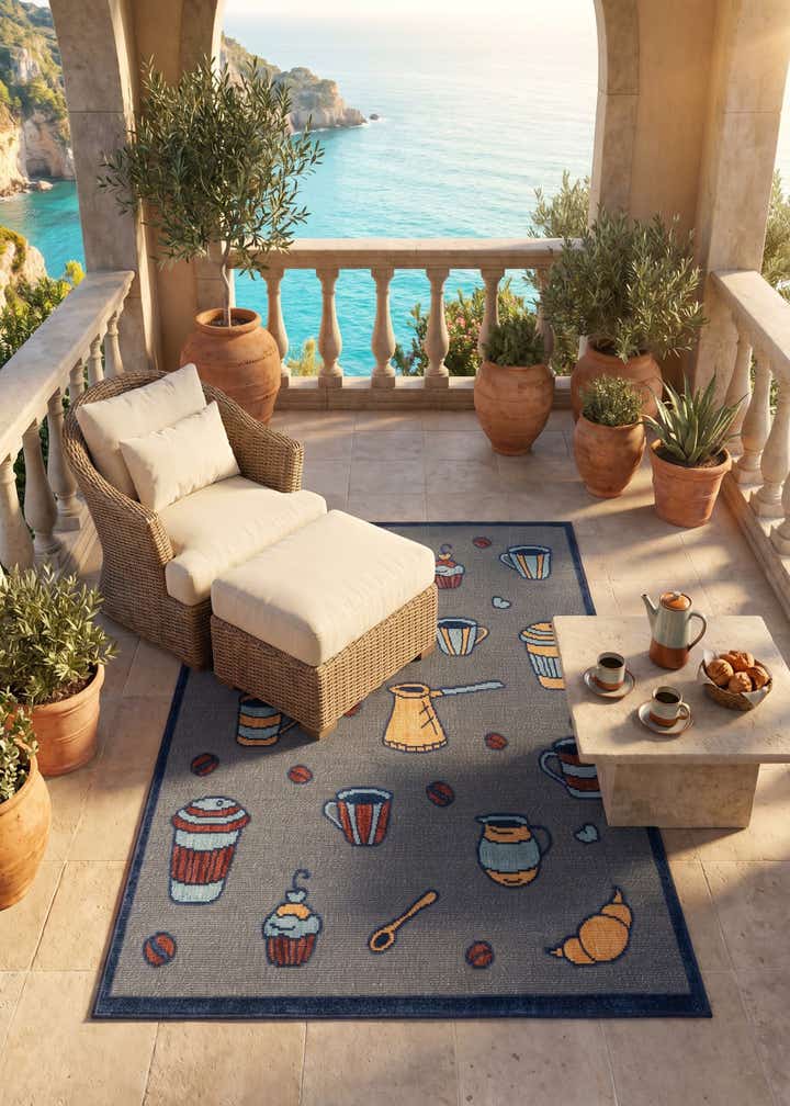 5' x 7' 7 Easy-Clean Indoor / Outdoor Rug