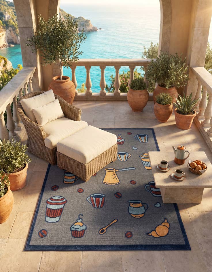 Detail image of 5' x 7' 7 Easy-Clean Indoor / Outdoor Rug