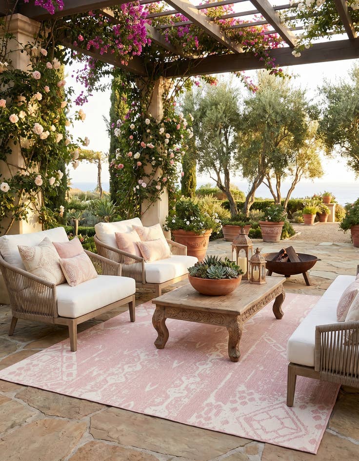 Detail image of 7' x 10' Easy-Clean Bohemian Indoor / Outdoor Rug