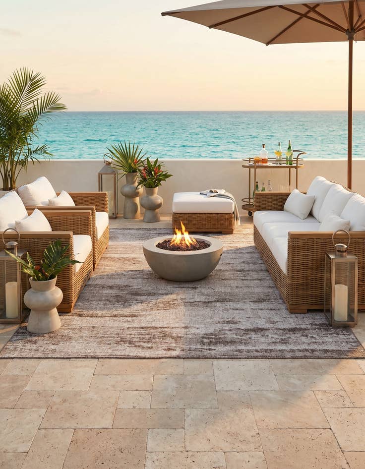 Detail image of 10' x 14' Easy-Clean Modern Indoor / Outdoor Rug