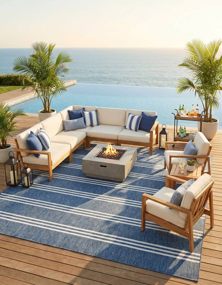 Detail image of 13' x 13' Easy-Clean Jill Zarin Anguilla Indoor / Outdoor Square Rug
