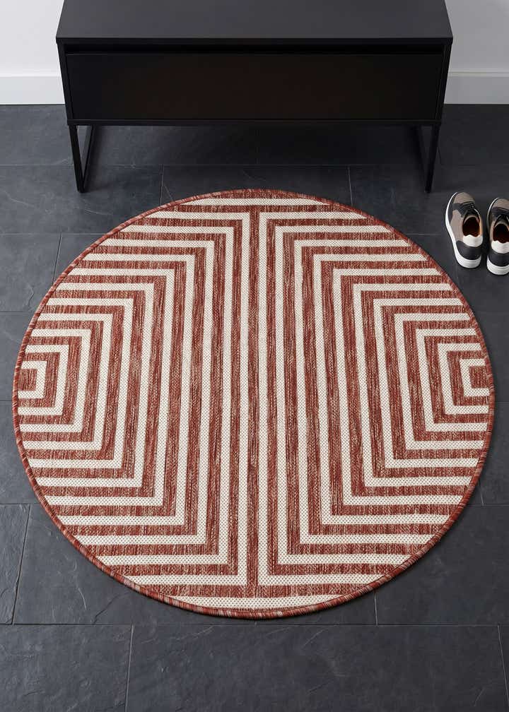 3' x 3' Easy-Clean Modern Indoor / Outdoor Round Rug