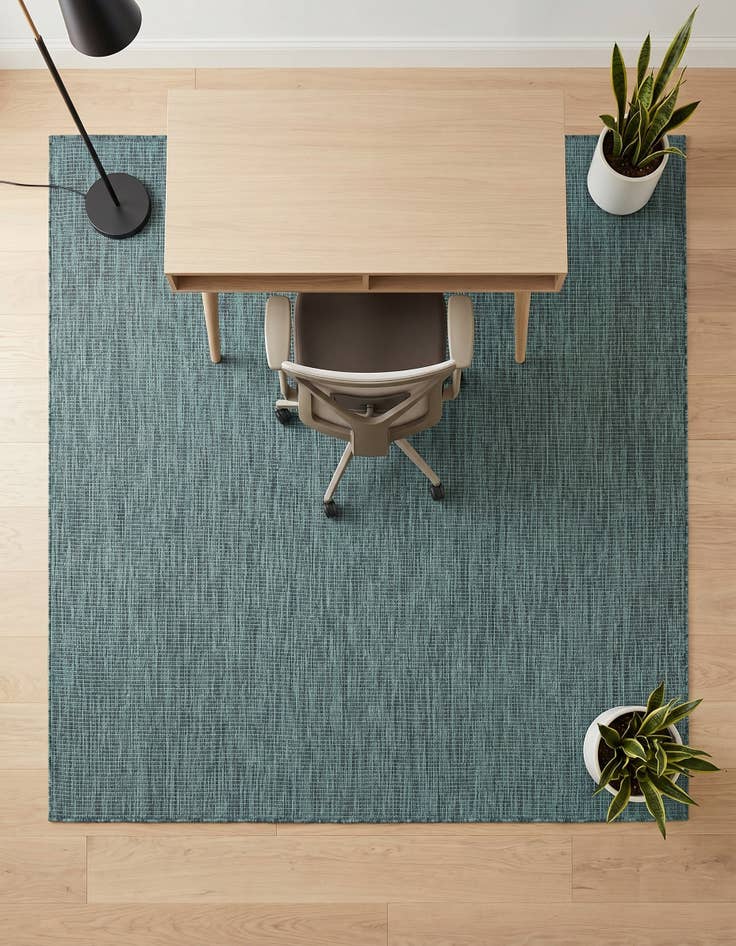 Detail image of 6' 1 x 6' 1 Easy-Clean Solid Indoor / Outdoor Square Rug