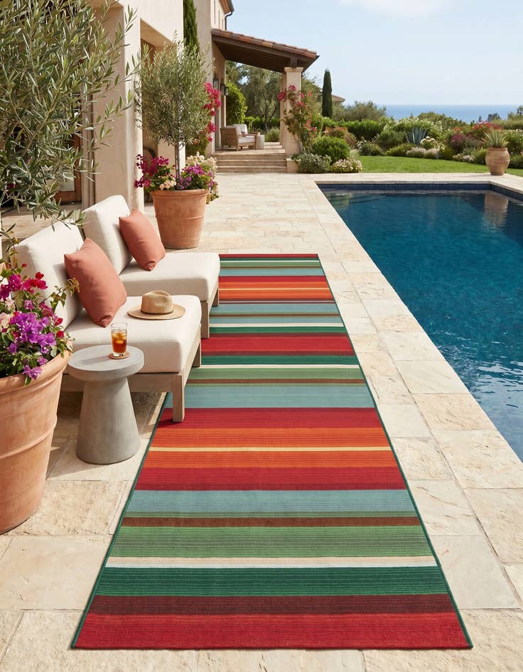 Detail image of 2' 7 x 11' Easy-Clean Modern Indoor / Outdoor Runner Rug