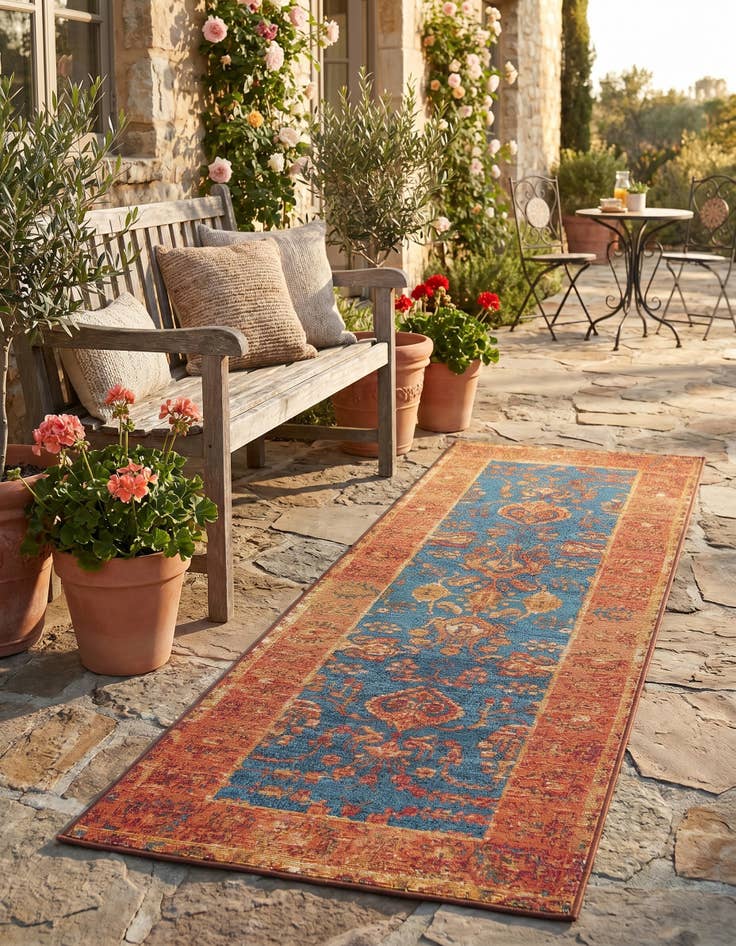 Detail image of 2' x 6' Easy-Clean Traditional Indoor / Outdoor Runner Rug