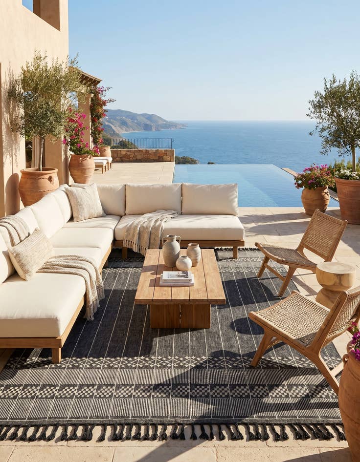 Detail image of 10' x 14' 1 Easy-Clean Eco Bohemian Indoor / Outdoor Rug