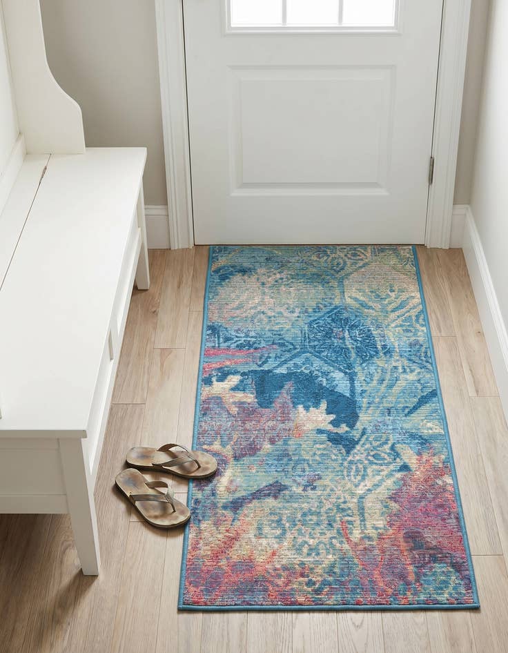 Detail image of 2' x 4' Easy-Clean Coastal Indoor / Outdoor Runner Rug