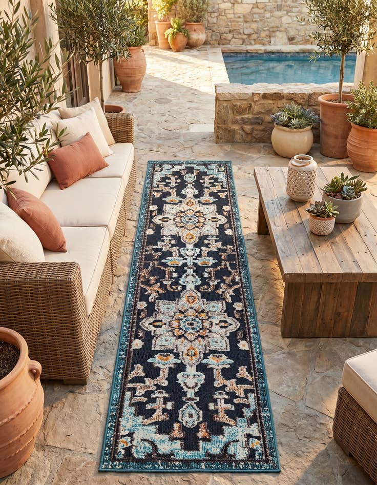 Detail image of 2' x 8' Easy-Clean Casablanca Indoor / Outdoor Runner Rug