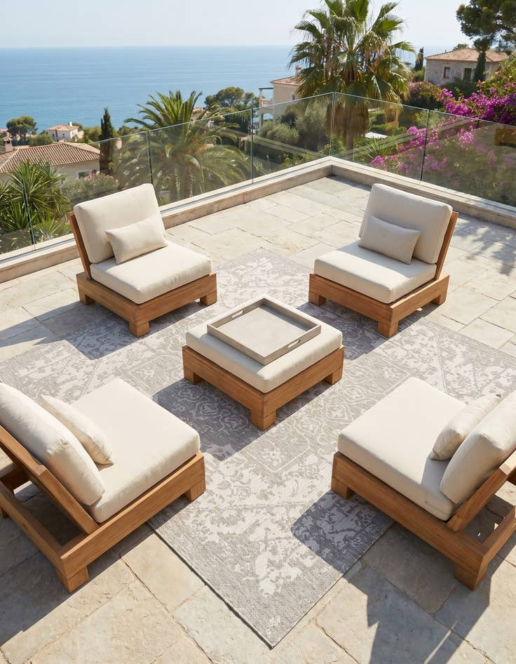 Detail image of 7' 10 x 7' 10 Easy-Clean Jill Zarin Dubai Indoor / Outdoor Square Rug